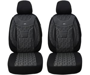BREMER SITZBEZÜGE Maß Auto Schonbezüge kompatibel mit Skoda Fabia 4 Fahrer & Beifahrer Set ab 2021 / Auto Sitzbezüge Schonbezug Set Autositzbezüge 2er Pack in Schwarz