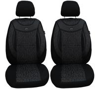 BREMER SITZBEZÜGE Maß Auto Schonbezüge kompatibel mit VW Jetta 5 Fahrer & Beifahrer Set ab 2011-2016 / Auto Sitzbezüge Schonbezug Set Autositzbezüge 2er Pack in Schwarz/Grau Muster