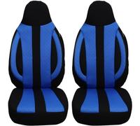 BREMER SITZBEZÜGE Maß Piloten Auto Schonbezüge kompatibel mit VW Polo 6R / 6C Fahrer & Beifahrer ab 2009-2016 / Auto Sitzbezüge Schonbezug Set Autositzbezüge 2er Pack in Schwarz/Blau (MD506)