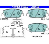 ATE CERAMIC BREMSBELÄGE SATZ VORDERACHSE PASSEND FÜR HYUNDAI GENESIS I30