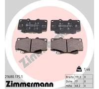 ZIMMERMANN Bremsbelagsatz, Scheibenbremse vorne rechts links Foto entspricht Lieferumfang für TOYOTA 21680.175.1