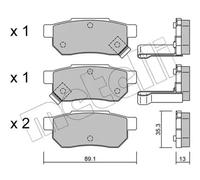METELLI Bremsbelagsatz, Scheibenbremse 22-0170-1 für HONDA MG ROVER