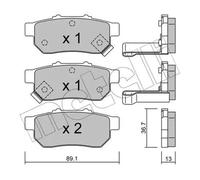 metelli 22-0176-1 Bremsbelagsatz für Scheibenbremse Bremsbelagsatz für Honda