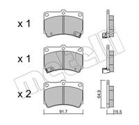 METELLI Bremsbelagsatz Scheibenbremse vorne rechts/links für KIA MAZDA FORD 22-0196-0
