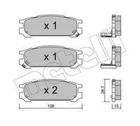 Metelli Bremsbelagsatz Scheibenbremse 22-0204-0 für Subaru hinten rechts/links