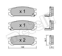 Metelli Bremsbelagsatz Scheibenbremse 22-0204-0 für Subaru hinten rechts/links