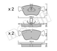 METELLI (22-0219-0) Bremsbeläge, Bremsklötze für MERCEDES