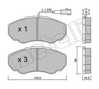 Bremsbeläge 22-0325-0 METELLI für CITROËN FIAT PEUGEOT