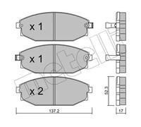 Metelli Bremsbeläge 22-0363-0 für Hyundai Galloper II