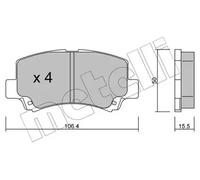 METELLI Bremsbelagsatz, Scheibenbremse vorne rechts links für SUZUKI CHERY DR 22-0419-0