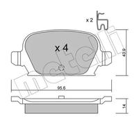 Metelli Bremsbelagsatz 22-0541-0 Scheibenbremse für Opel Corsa C, Tigra TwinTop