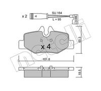 METELLI Bremsbelagsatz 22-0576-0K Scheibenbremse für Mercedes-Benz Vito/Viano