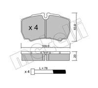 Bremsbeläge 22-0604-0 METELLI für FORD IVECO