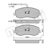 METELLI Bremsbelagsatz, Scheibenbremse vorne rechts links für PEUGEOT FIAT CITROËN LANCIA 22-0847-0