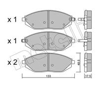 METELLI Bremsbelagsatz, Scheibenbremse 22-0908-0