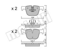 Metelli Bremsbelagsatz 22-0963-0 Scheibenbremse Hinten ORIGINAL – für BMW 3er