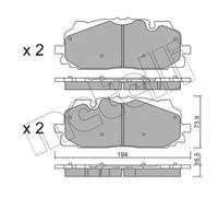 Metelli Bremsbelagsatz 22-1128-0 Scheibenbremse vorne für Audi VW Cupra