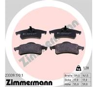 ZIMMERMANN Bremsbelagsatz, Scheibenbremse hinten rechts links Foto entspricht Lieferumfang für JEEP 23339.170.1