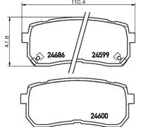 HELLA 8DB 355 013-551 Bremsbeläge