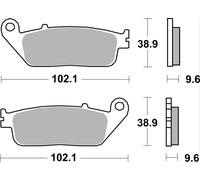 BREMBO Bremsbeläge vorne, anwendung: straße, material: keramik / kohlenstoff-8, 38,9x102,1x9,6mm passt zu: CAGIVA NAVIGATOR, DAELIM ROADWIN, VL, HONDA CB, CBF, CBR, FJS, FMX, VFR 125-1000 1990-2007 07HO4108