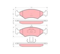 Bremsbeläge GDB1222 TRW für FORD TVR