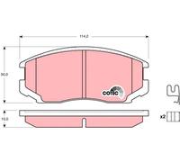 Bremsbeläge GDB3214 TRW für DAIHATSU TERIOS EXTOL Bus