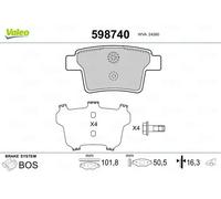 VALEO Bremsbeläge Hinterachse 598740 – Scheibenbremse für Ford, Jaguar