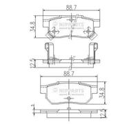 Bremsbeläge Hinterachse J3614004 NIPPARTS für HONDA MG ROVER SUZUKI LOTUS
