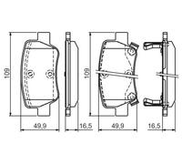 Bremsbeläge Low-Metallic 0 986 494 403 BOSCH für TOYOTA AVENSIS Stufenheck