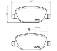 Bremsbelagsatz BREMBO P 23 152X, Xtra, Hinten
