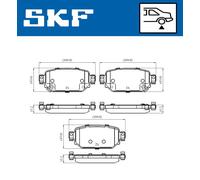 SKF Bremsbelagsatz, Scheibenbremse VKBP 90499 A Fahrzeugtyp PKW