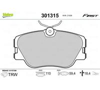 Valeo Bremsbelagsatz 301315 Vorderachse für Mercedes‑Benz 190 124 Stufenheck 4er Set ECE‑R90
