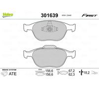 Valeo Bremsbelagsatz Scheibenbremse 301639, 4er Set Vorderachse ECE-R90 für Ford