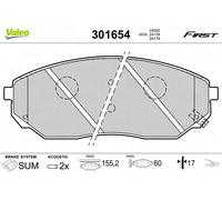 Bremsbeläge Vorderachse 301654 VALEO für KIA SORENTO I SORENTO I VAN