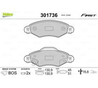 Valeo Bremsbelagsatz 301736 Scheibenbremse für Toyota