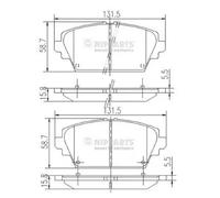 Bremsbeläge Vorderachse J3601072 NIPPARTS für NISSAN ALMERA TINO PRIMERA