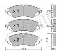 Metelli Original Bremsbelagsatz 22-0294-0 – Scheibenbremse Vorne – für Chevrolet Daewoo