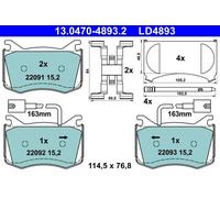 ATE Bremsbelagsatz, Scheibenbremse ATE Ceramic 13.0470-4893.2
