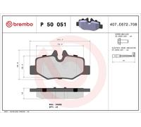 Bremsbelagsatz BREMBO P 50 051, Hinten