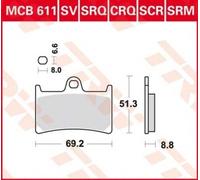 Bremsbelag für Yamaha XV 1700 Road Star Warrior VP14 Bj.2004 TRW Lucas MCB611SCR
