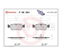 Bremsbelagsatz BREMBO P 06 024, Vorne