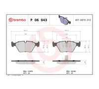 Brembo P 06 043 Bremsbelagsatz, Scheibenbremse - (4-teilig)