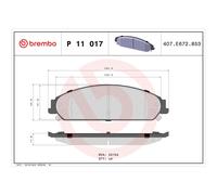 Bremsbelagsatz BREMBO P 11 017, Vorne