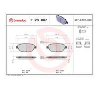 Bremsbelagsatz, Scheibenbremse Vorderachse Brembo P 23 087