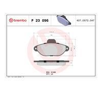 Brembo P 23 096 Bremsbelagsatz, Scheibenbremse - (4-teilig)