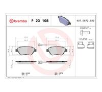 Bremsbelagsatz BREMBO P 23 108, Vorne