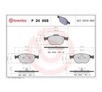 Bremsbelagsatz BREMBO P 24 058, Vorne
