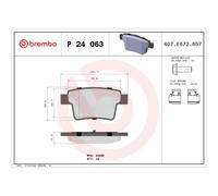 Brembo P 24 063 Bremsbelagsatz, Scheibenbremse - (4-teilig)