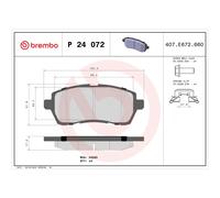 Bremsbelagsatz BREMBO P 24 072, Vorne