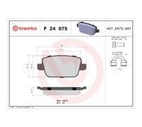 P 24 075 BREMBO Bremsbelagsatz, Scheibenbremse für FORD,FORD (CHANGAN),FORD AUST